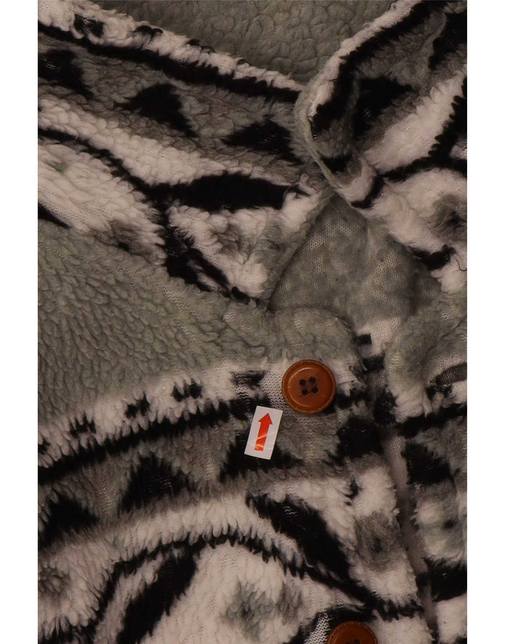 Vintage Ανδρικό Fleece Jacket UK 38 Medium Grey Fair Isle