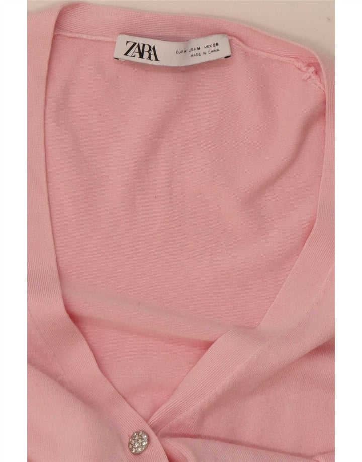 Zara Γυναικεία Ζακέτα UK 12 Medium Pink
