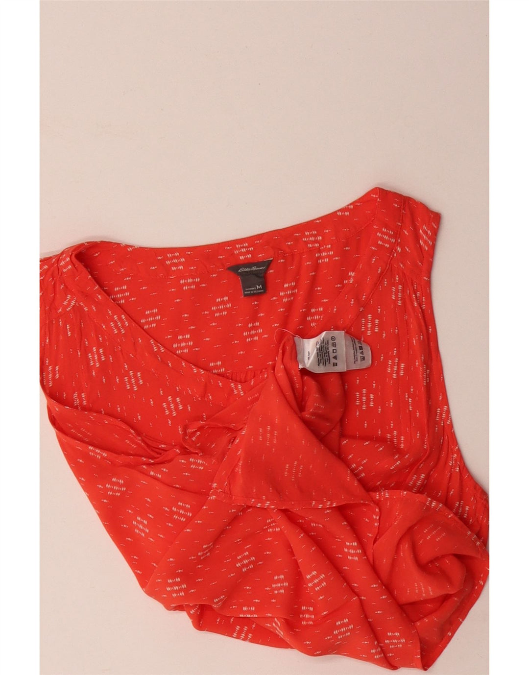 Γυναικεία μπλούζα Eddie Bauer Top UK 14 Medium Orange Geometric Rayon