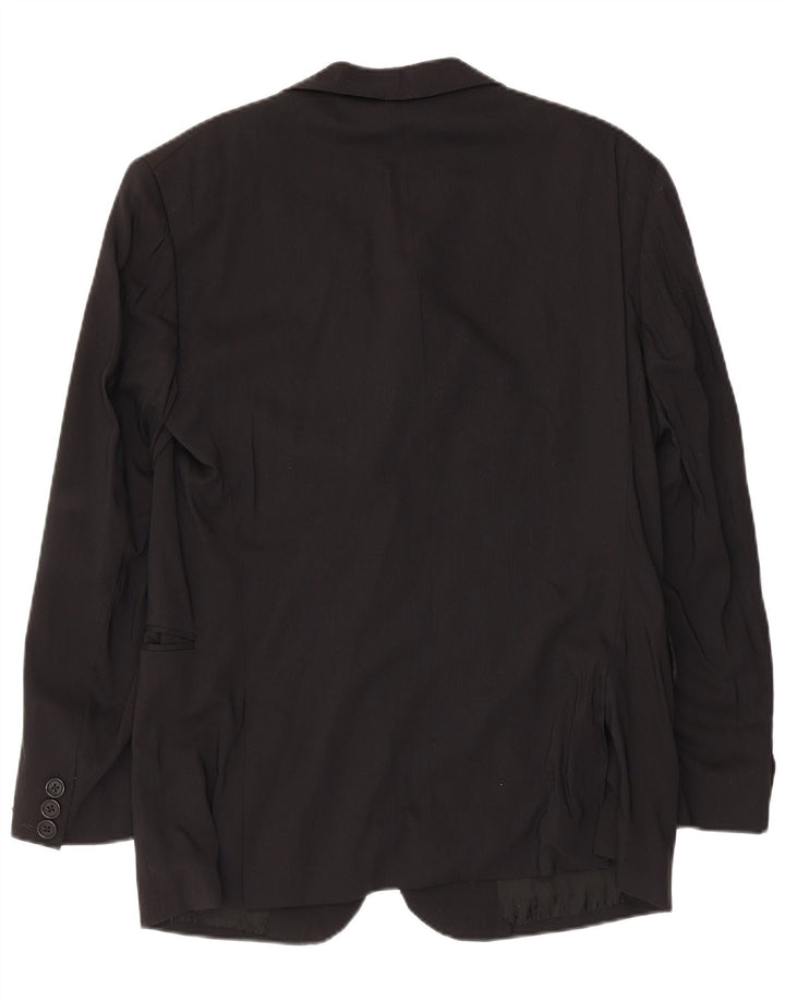 BIKKEMBERGS Ανδρικό σακάκι σακάκι 2 κουμπιών IT 50 μεγάλο μαύρο βισκόζη