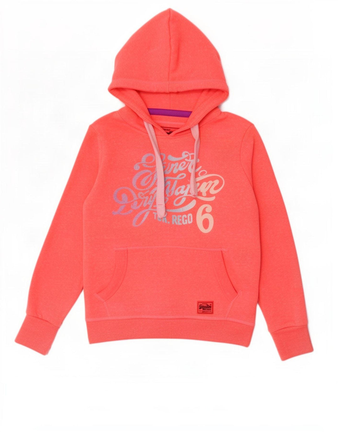 Superdry Γυναικείο γραφικό κουκούλα UK 14 Medium Pink Polyester