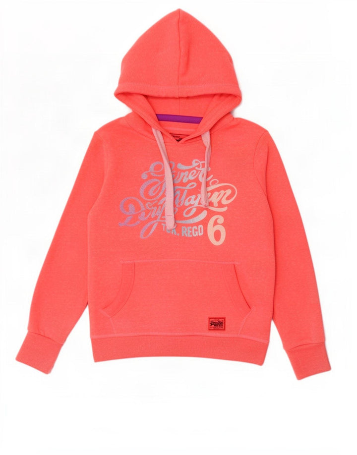 Superdry Γυναικείο γραφικό κουκούλα UK 14 Medium Pink Polyester