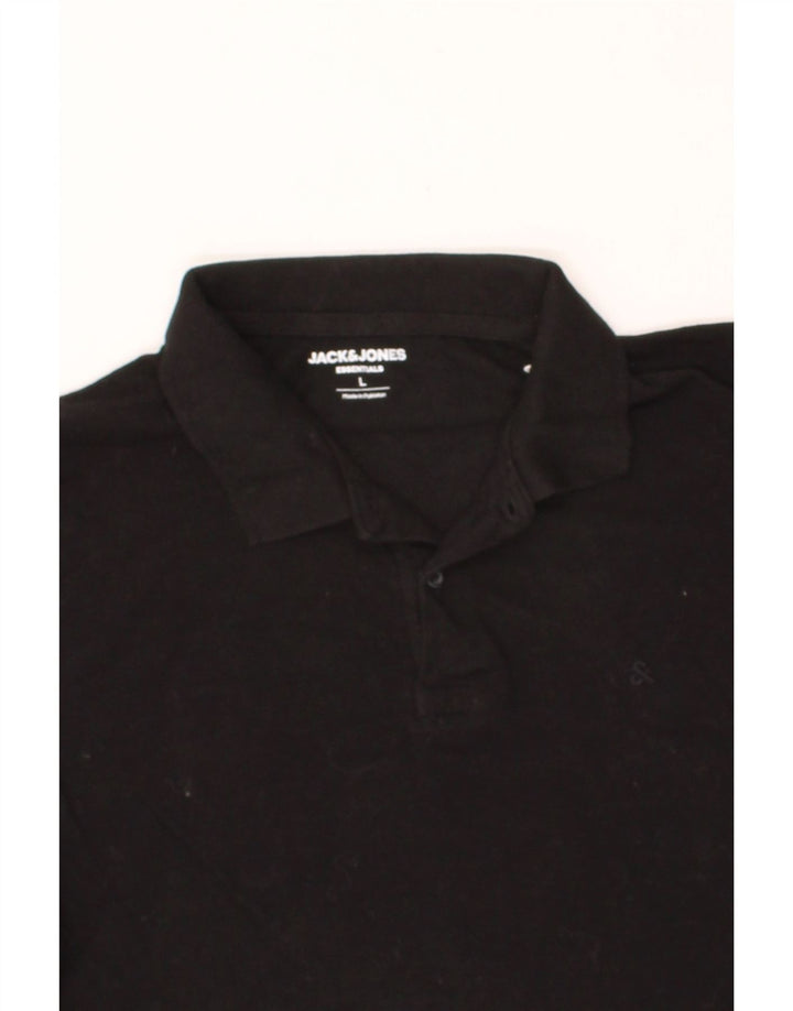 JACK & JONES Mens Polo Shirt Large Black Cotton Vintage Jack & Jones and Second-Hand Jack & Jones from Messina Hembry 