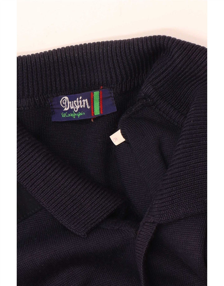 Vintage Ανδρικό Ζακέτα πουλόβερ Μεγάλο Navy Blue