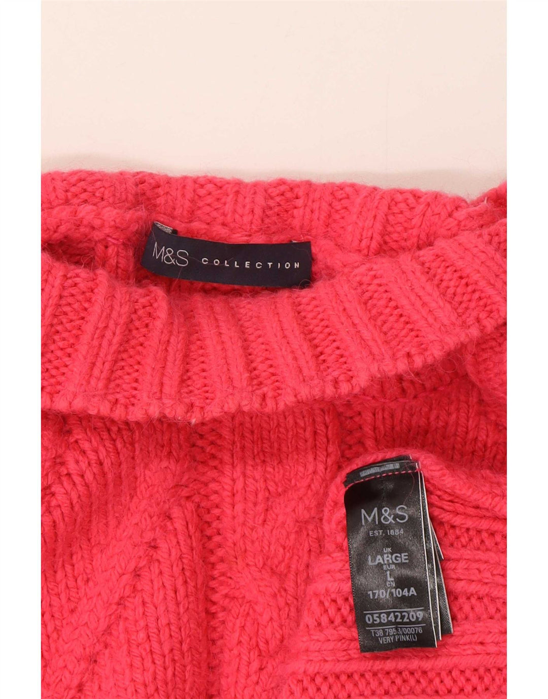 Marks & Spencer Γυναικείο πουλόβερ με λαιμό χελώνα UK 16 μεγάλο ροζ