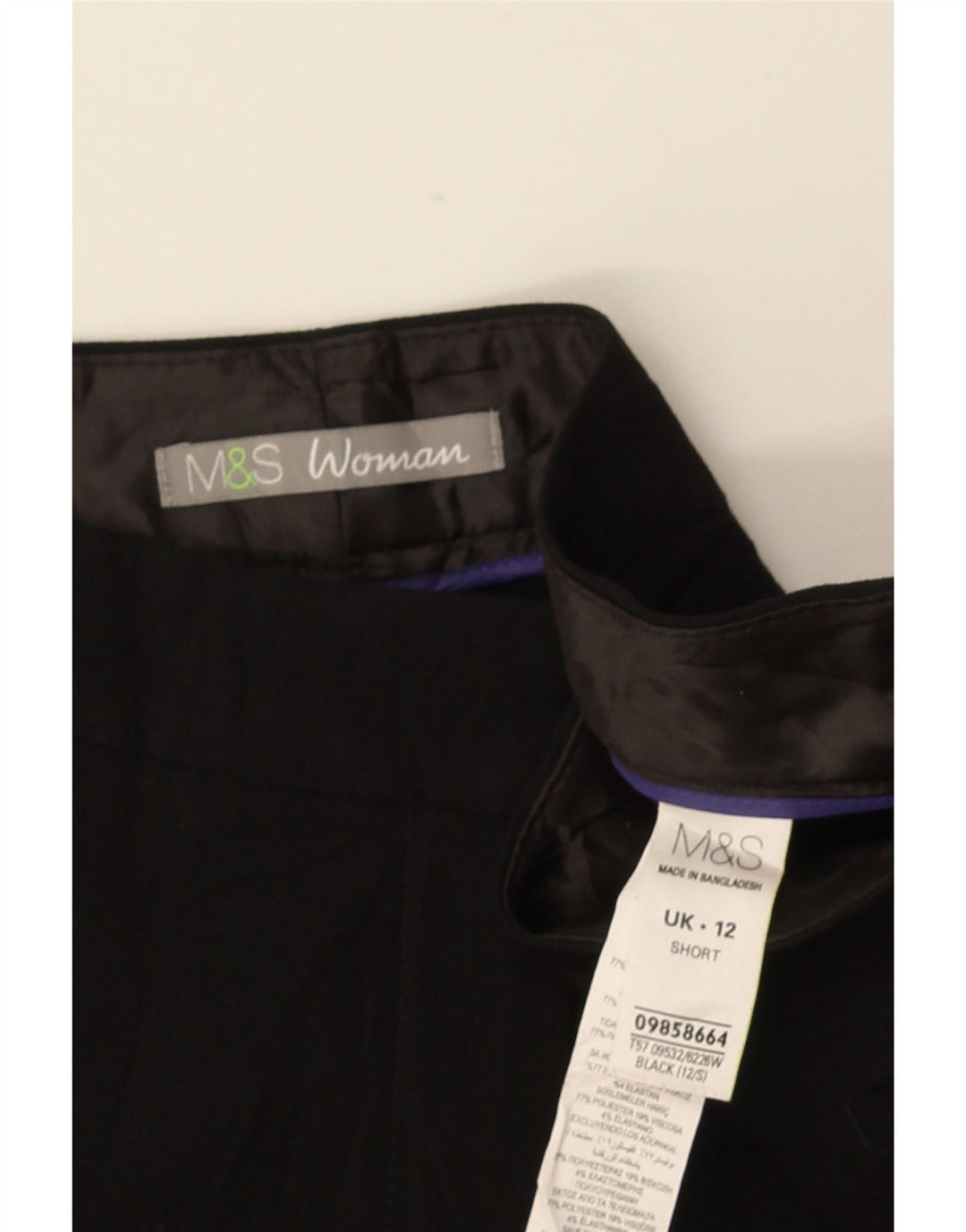 MARKS & SPENCER Γυναικείο Cropped Παντελόνι UK 12 Medium W32 L27 Black
