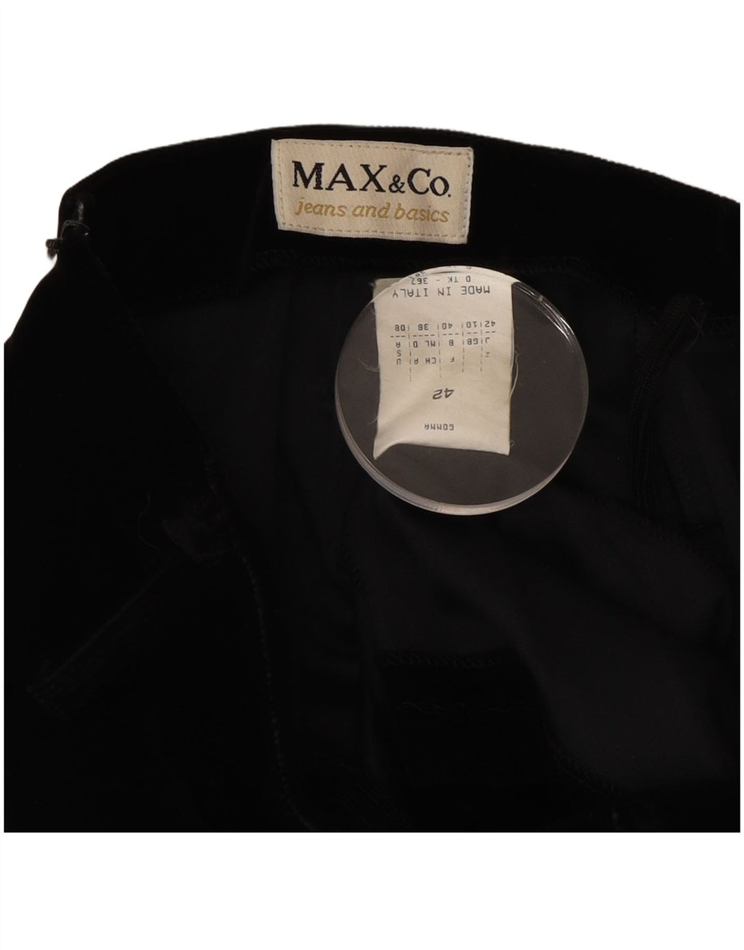 MAX & CO. Γυναικεία κοτλέ φούστα UK 10 Small W27 Μαύρο Ακρυλικό