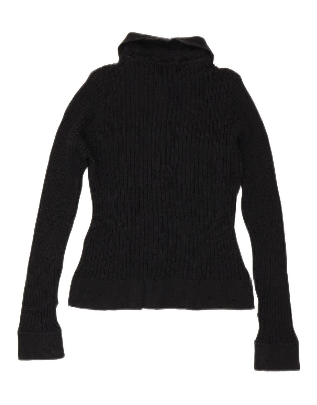 Zara Γυναικείο Πλεκτό Πλεκτό Μπλούζα UK 12 Medium Black Rayon