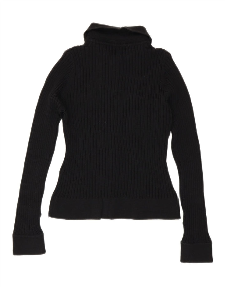 Zara Γυναικείο Πλεκτό Πλεκτό Μπλούζα UK 12 Medium Black Rayon
