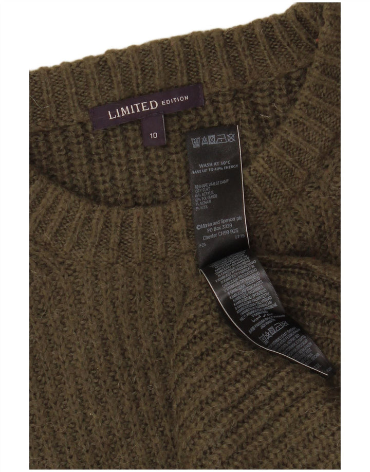 Marks & Spencer Γυναικείο πουλόβερ με λαιμόκοψη UK 10 Μικρό Πράσινο Ακρυλικό