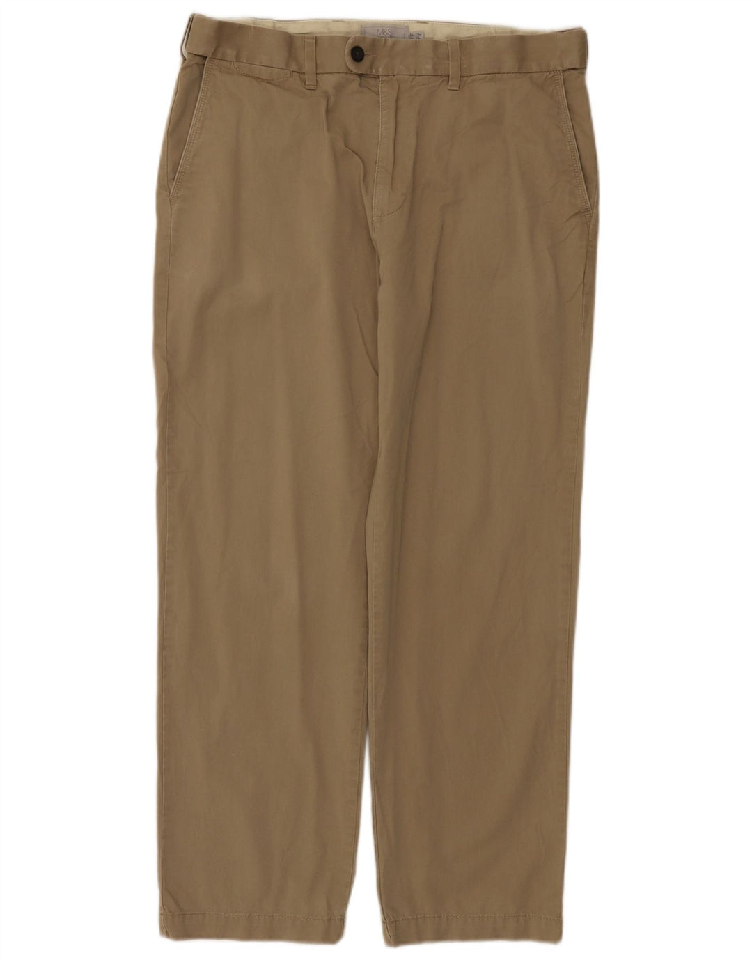 Marks & Spencer Ανδρικό παντελόνι Chino Regular W34 L29 Χακί βαμβακερό