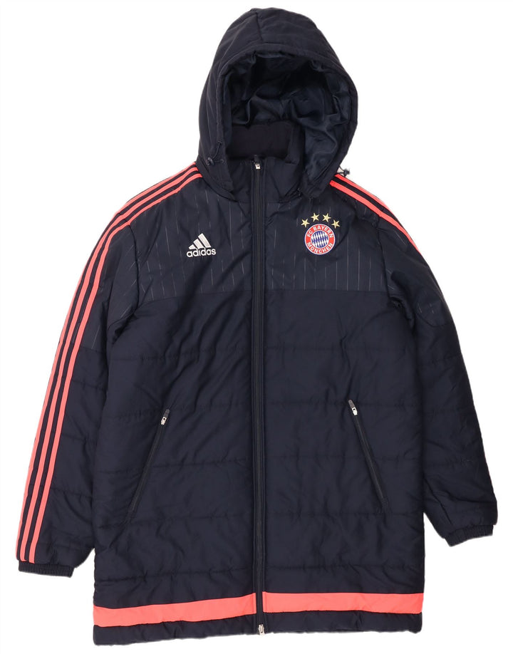 Ανδρικό παλτό Adidas FC Bayern Munchen UK 40 Large Navy Blue Polyester