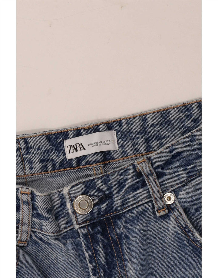 Zara γυναικείο τζιν με φαρδύ πόδι ταλαιπωρημένο EU 38 Small W28 L33 Μπλε