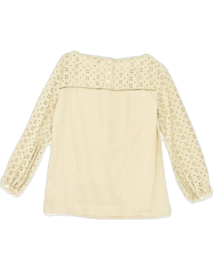 J. CREW Womens Blouse Top US 2 XS Beige Cotton | Vintage J. Crew | Thrift | Second-Hand J. Crew | Used Clothing | Messina Hembry 