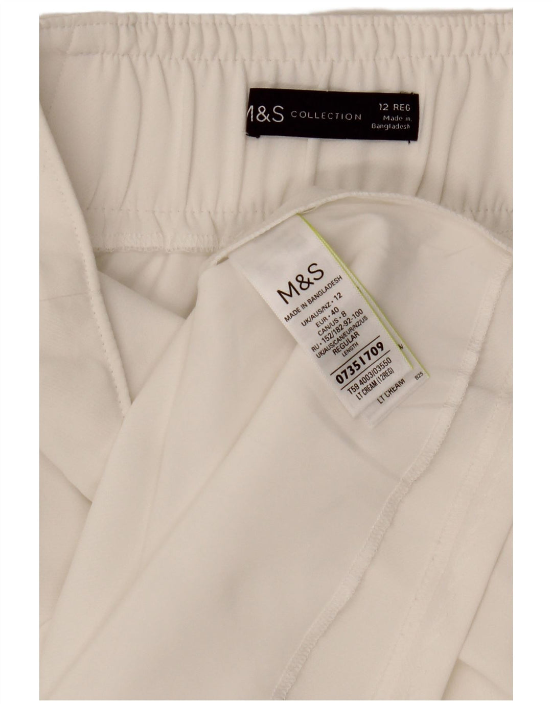 MARKS & SPENCER Γυναικεία ίσια φούστα UK 12 Medium W30 White Polyester