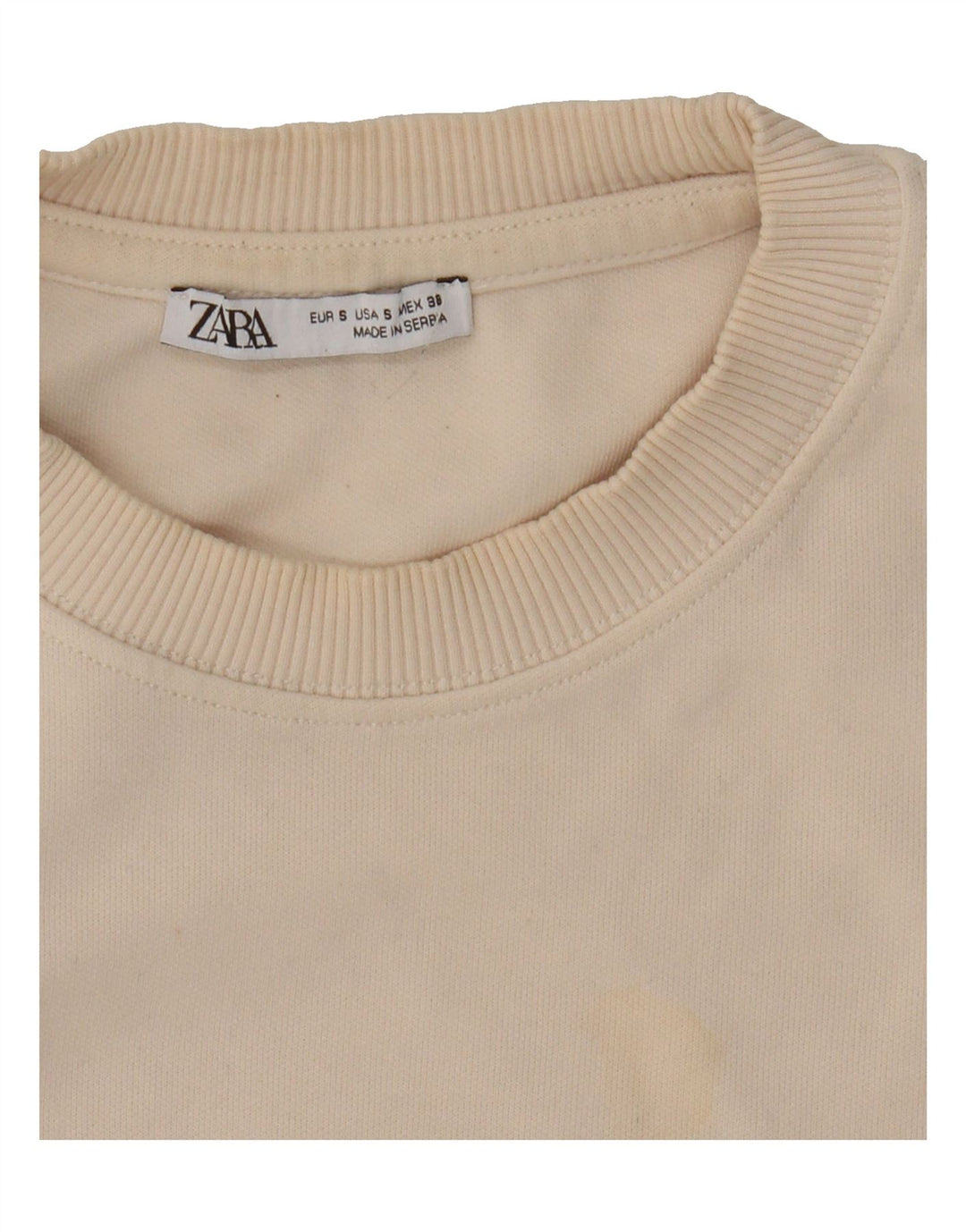ZARA Mens T-Shirt Top Small Beige Cotton Vintage Zara and Second-Hand Zara from Messina Hembry 