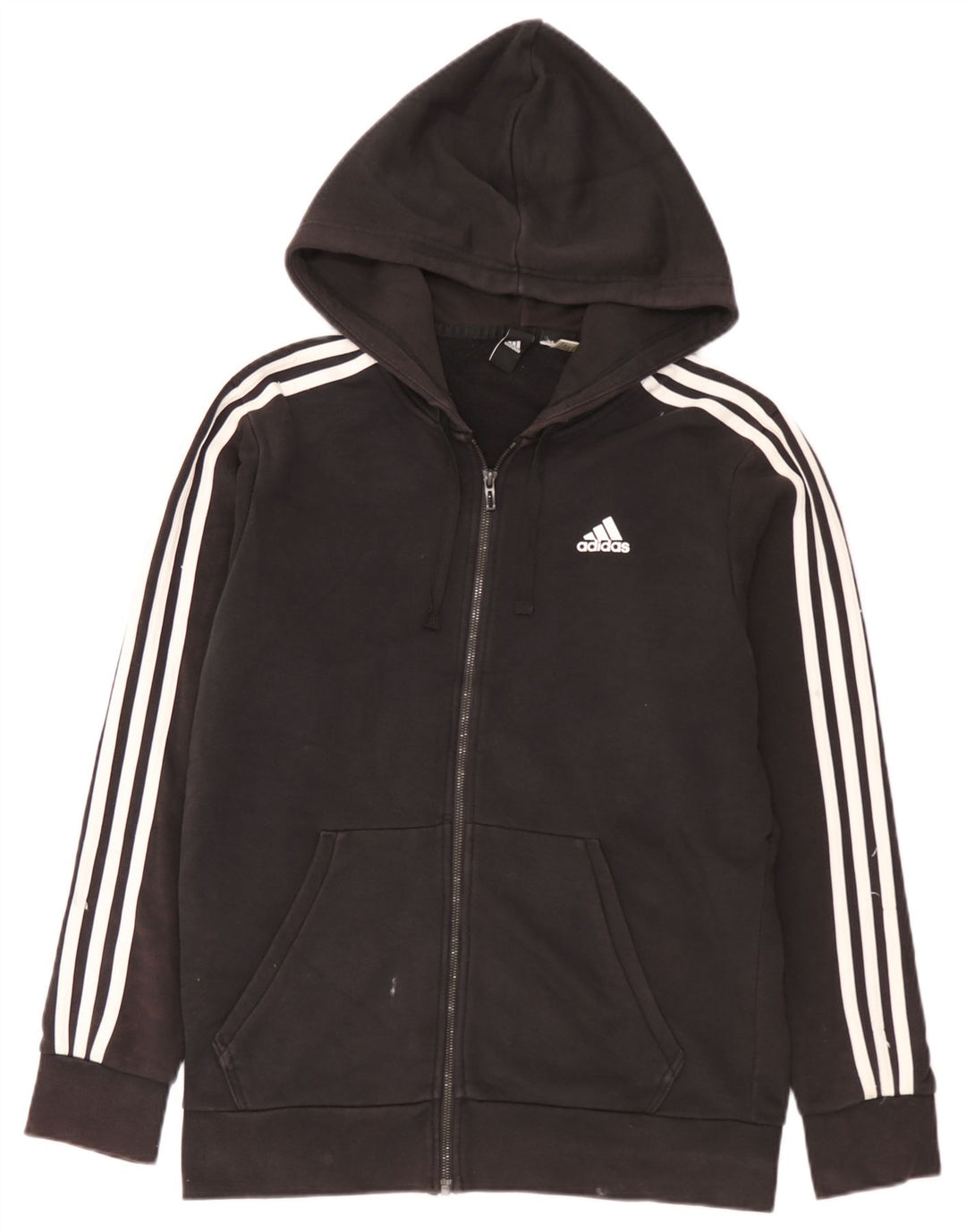 Ανδρικό πουλόβερ με κουκούλα με φερμουάρ Adidas, μεσαίο μαύρο