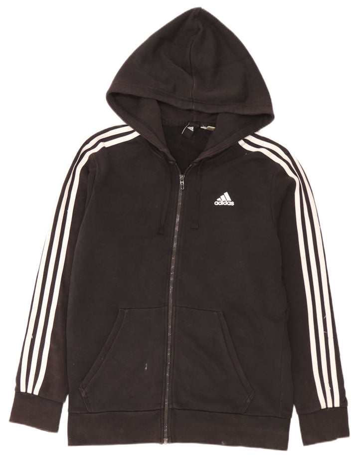 Ανδρικό πουλόβερ με κουκούλα με φερμουάρ Adidas, μεσαίο μαύρο