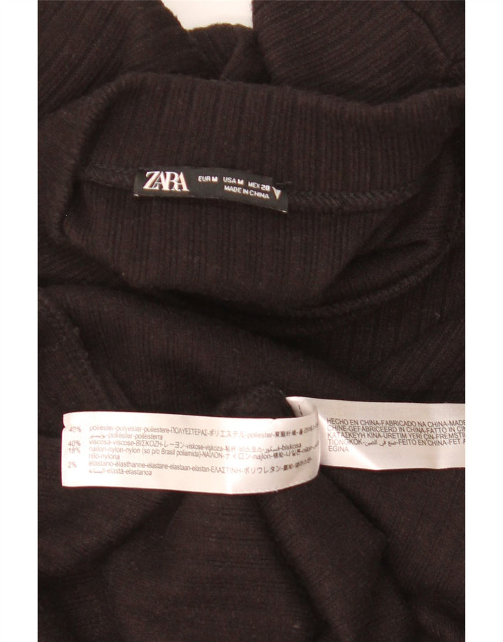 Γυναικείο μακρυμάνικο φόρεμα Zara UK 12 Μεσαίο μαύρο πολυεστέρα