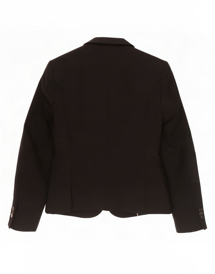 Zara Γυναικείο Μπουφάν 1 Κουμπί Blazer UK 12 Μεσαίο Μαύρο Πολυεστέρας