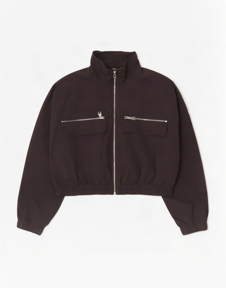 Zara Γυναικεία φόρμα υπερμεγέθης μπουφάν UK 14 Medium Black