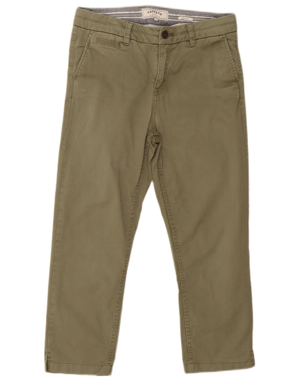 Fat Face Γυναικείο λεπτό παντελόνι Capri UK 12 Medium W30 L23 πράσινο βαμβακερό
