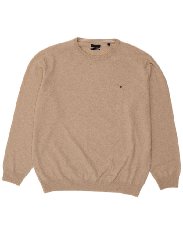 Ανδρικό πουλόβερ GANT Crew Neck Jumper 4XL Μπεζ μαλλί