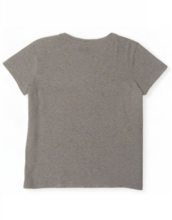Puma Womens Graphic T-Shirt Top UK 14 Medium Grey Flecked Cotton