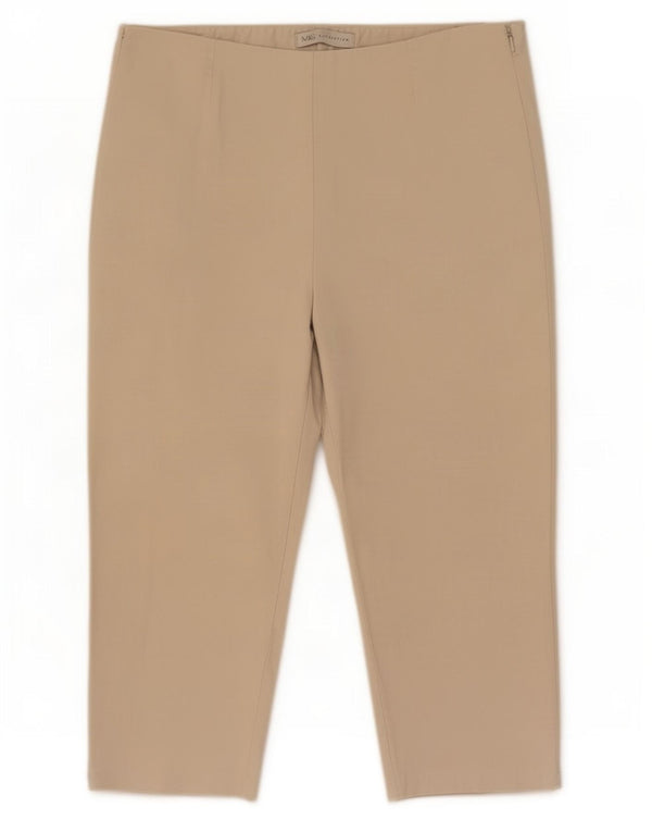 Marks & Spencer Γυναικείο Παντελόνι Capri UK 14 Μεγάλο W32 L21 Μπεζ βαμβακερό