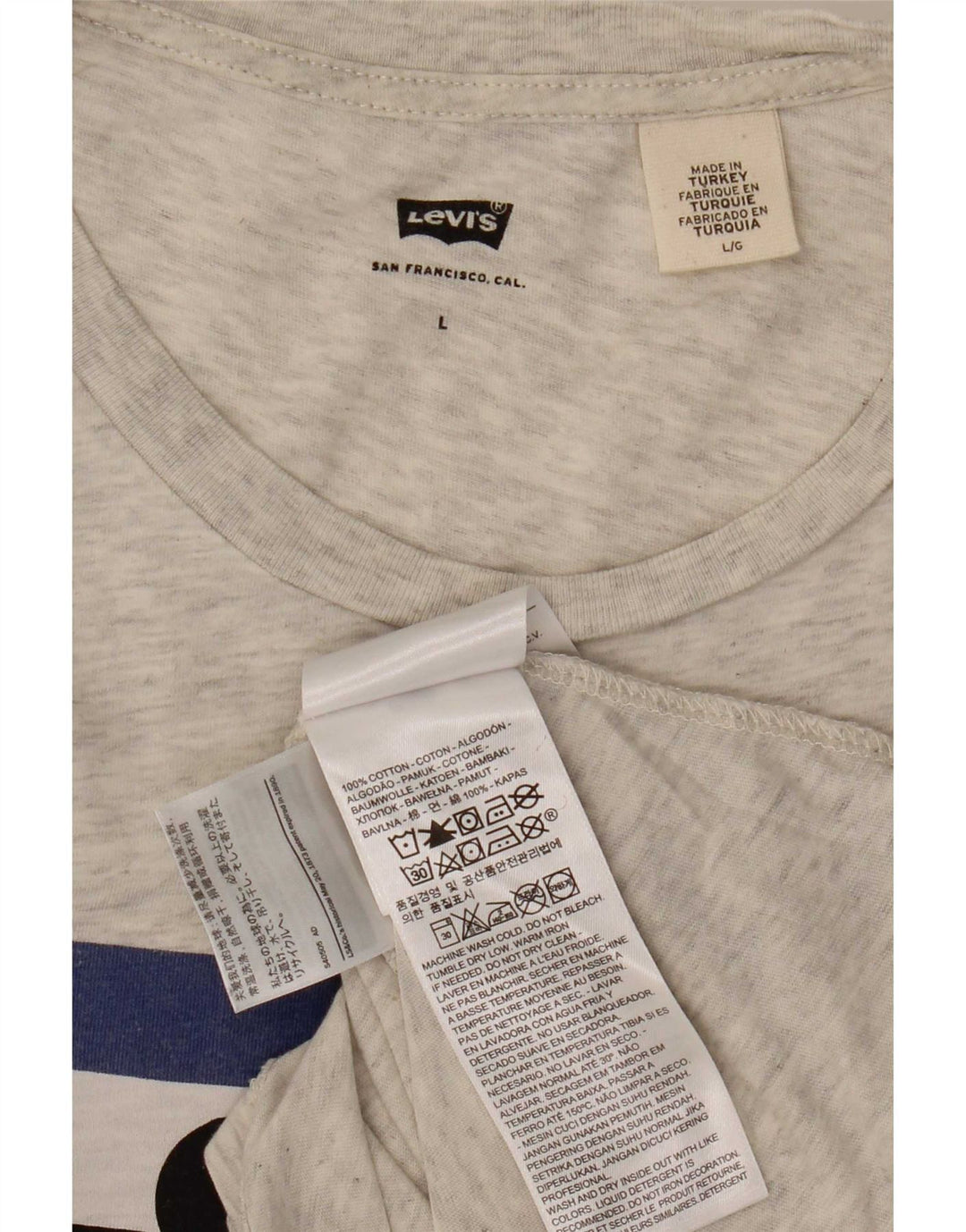 Ανδρικό γραφικό T-Shirt Levi's Top μεγάλο γκρι βαμβακερό