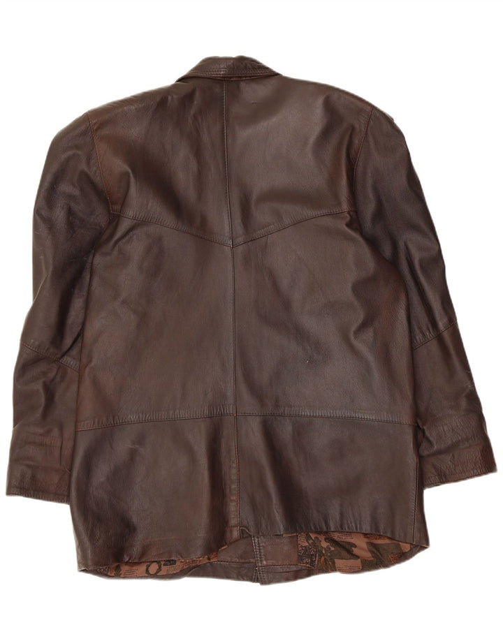Vintage Γυναικείο Δερμάτινο Μπουφάν IT 42 Δερμάτινο Μεσαίο Καφέ