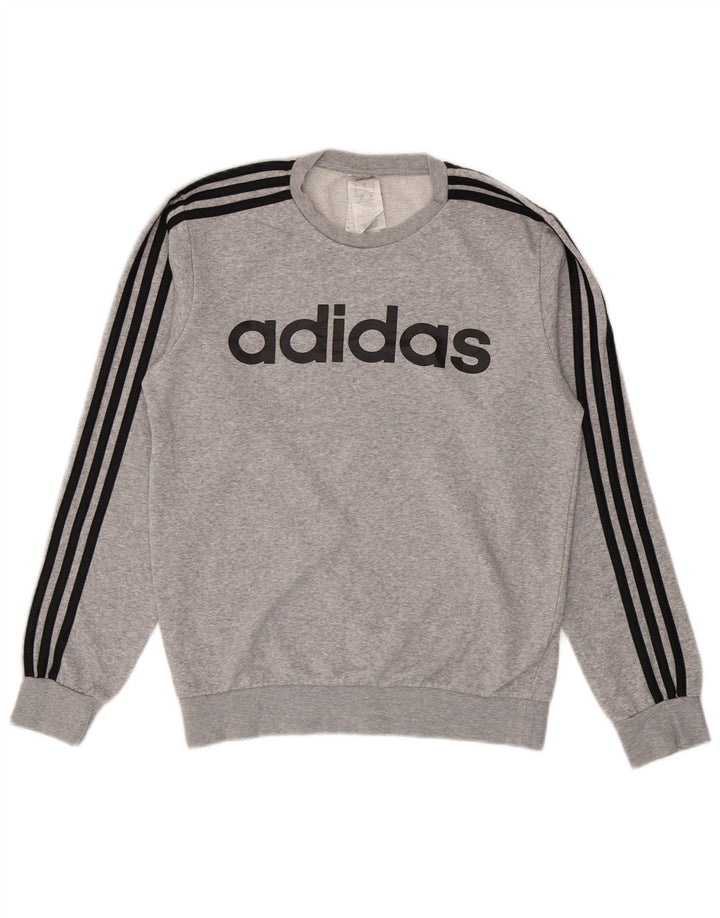 Ανδρικό γραφικό φούτερ Adidas Jumper Μικρό γκρι βαμβακερό
