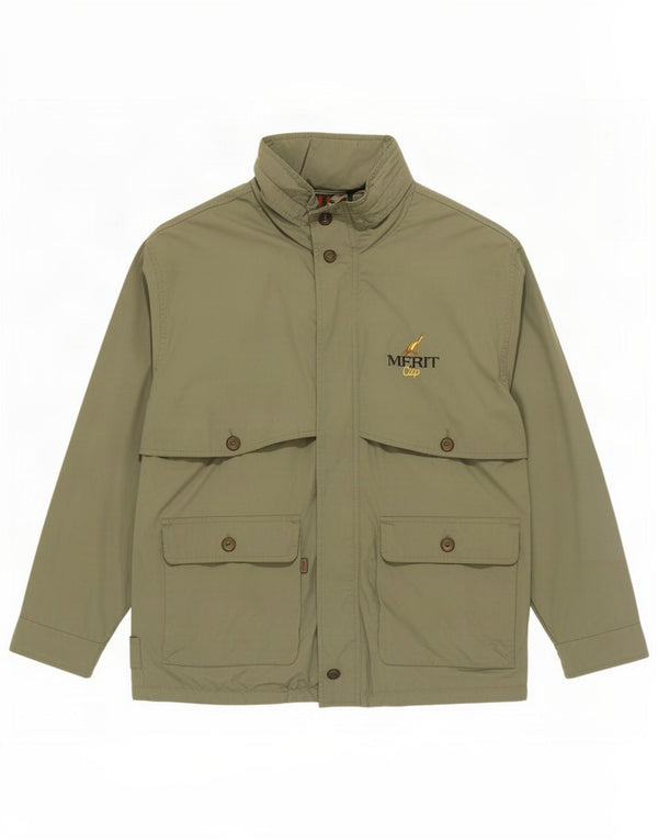 Slam Mens Hooded Utility Jacket UK 40 Large Khaki Polyester