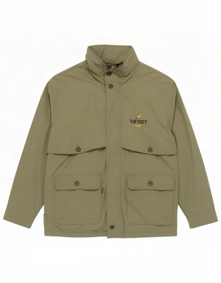 Slam Mens Hooded Utility Jacket UK 40 Large Khaki Polyester