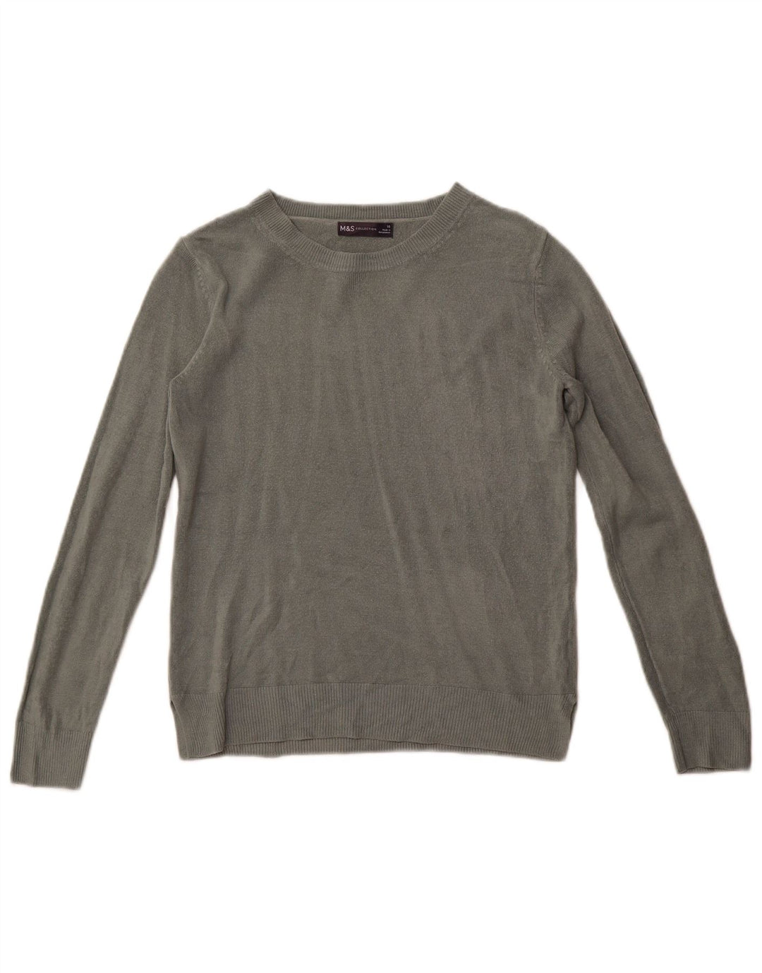 Marks & Spencer Γυναικείο πουλόβερ με λαιμό σκάφος UK 10 Small Khaki