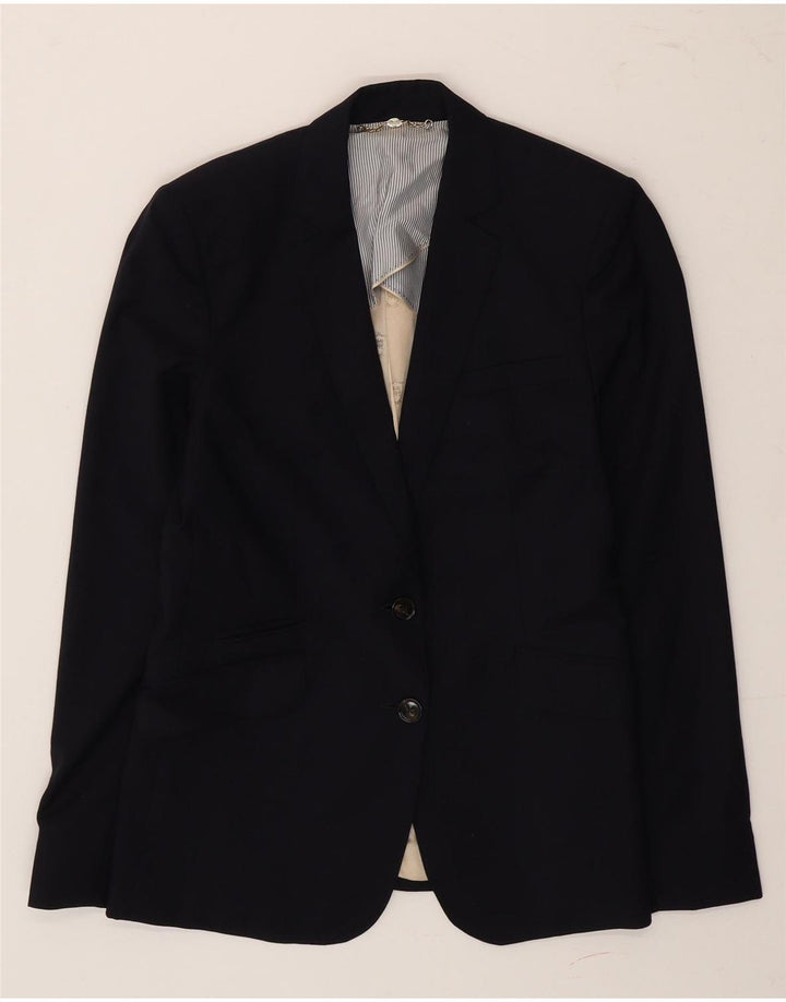 Massimo Dutti Γυναικείο σακάκι μπλέιζερ με 2 κουμπιά EU 40 Medium Navy Blue Wool