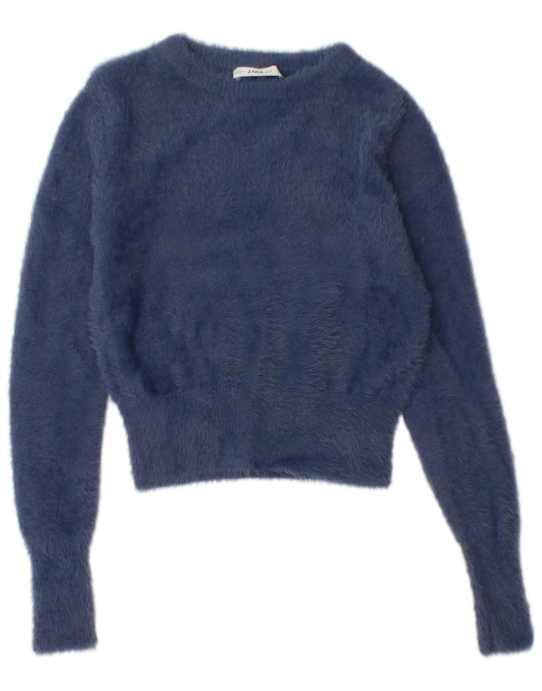 Γυναικείο πουλόβερ ZARA Crop Boat Neck Jumper UK 12 Medium Navy Blue