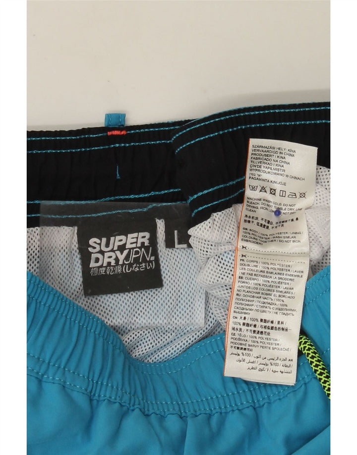 Ανδρικό σορτς κολύμβησης SUPERDRY μεγάλο μπλε πολυεστέρα
