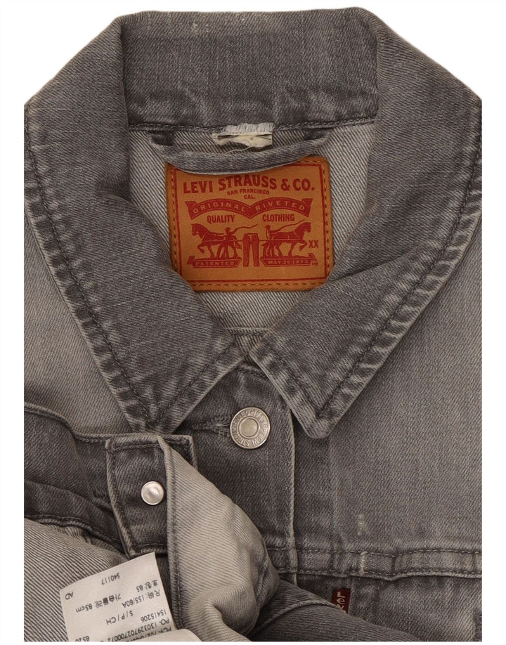 Γυναικείο τζιν μπουφάν LEVI'S Crop UK 10 Small Grey Cotton