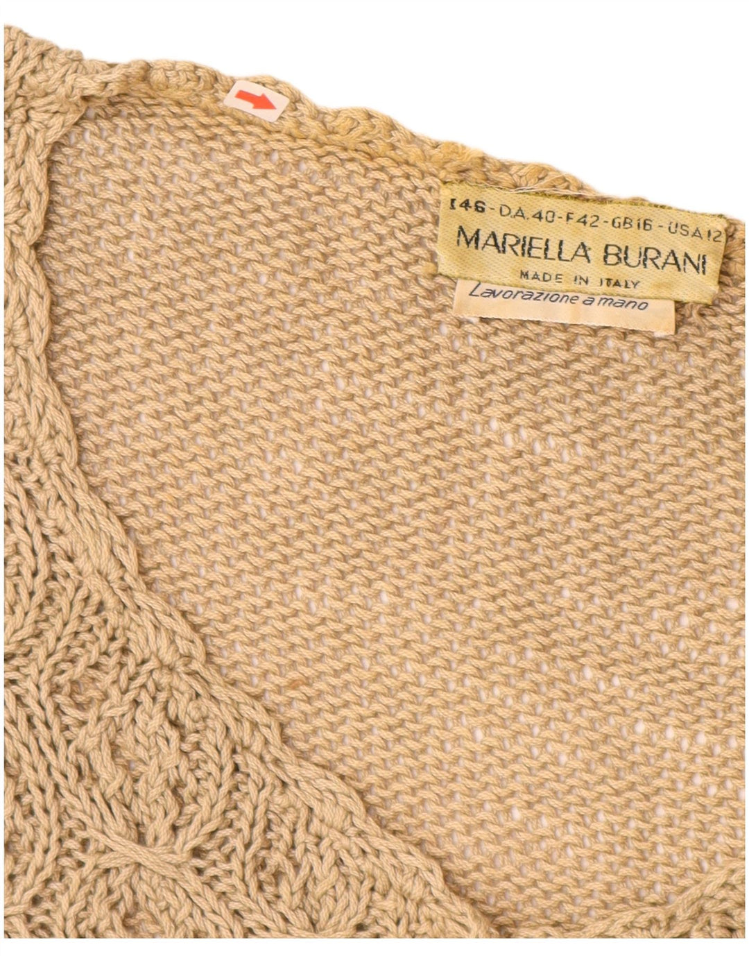 MARIELLA BURANI Γυναικείο κοντομάνικο ζακέτα UK 16 μεγάλο μπεζ