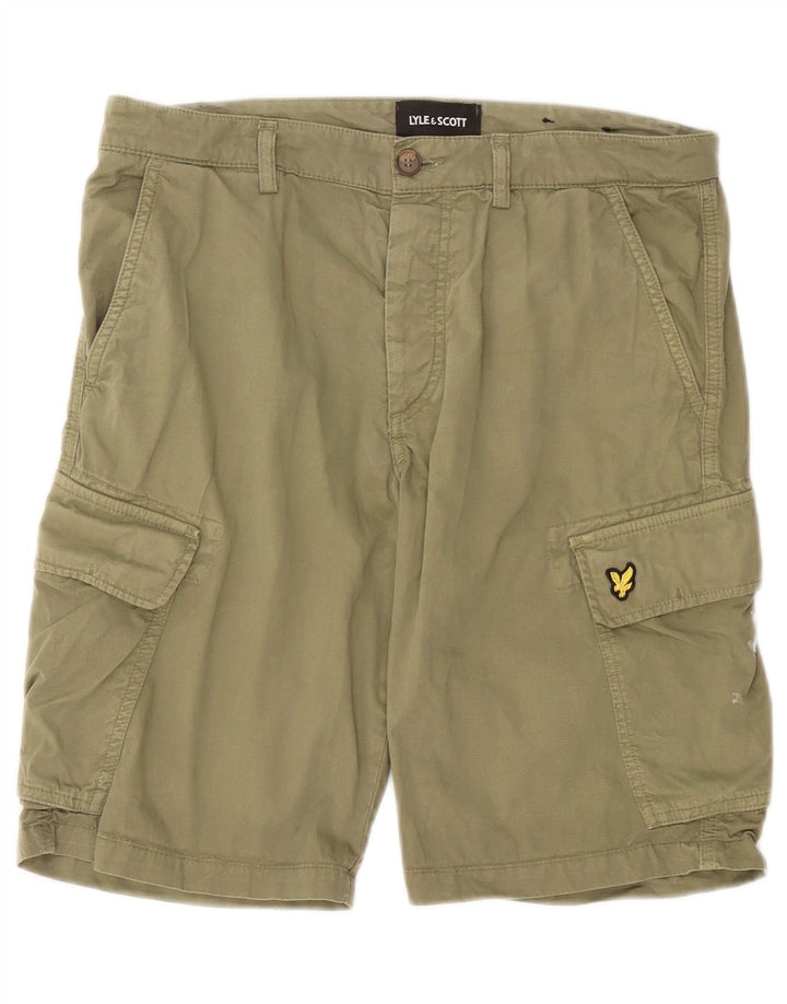 Lyle & Scott Ανδρικό σορτς Cargo W33 από μεσαίο χακί βαμβακερό