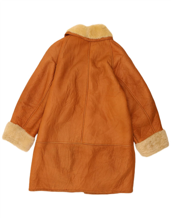 Trussardi Γυναικείο Παλτό Shearling UK 18 XL Δερμάτινο μπεζ