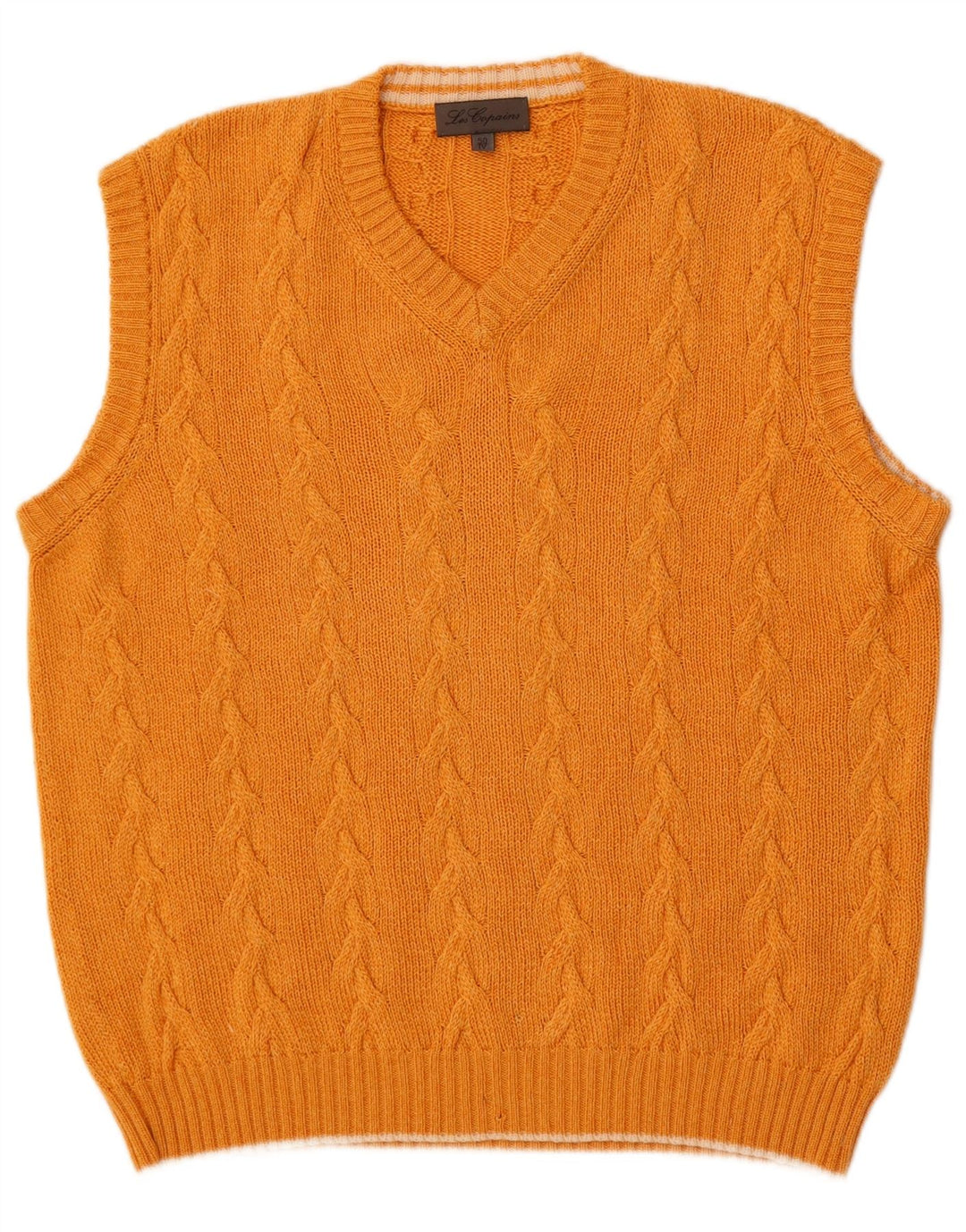 Les Copains Ανδρικό γιλέκο Tank Top IT 50 Medium Orange Wool
