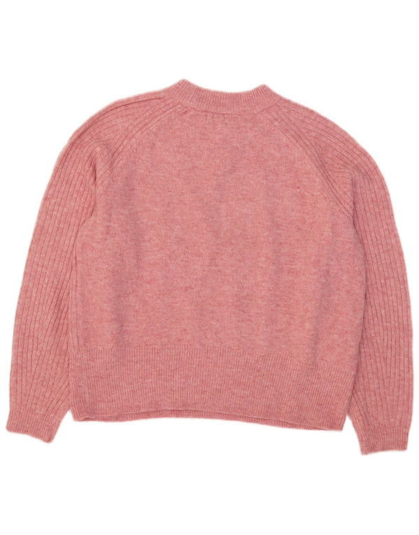 Marks & Spencer Γυναικείο πουλόβερ με λαιμόκοψη UK 14 Medium Pink Acrylic