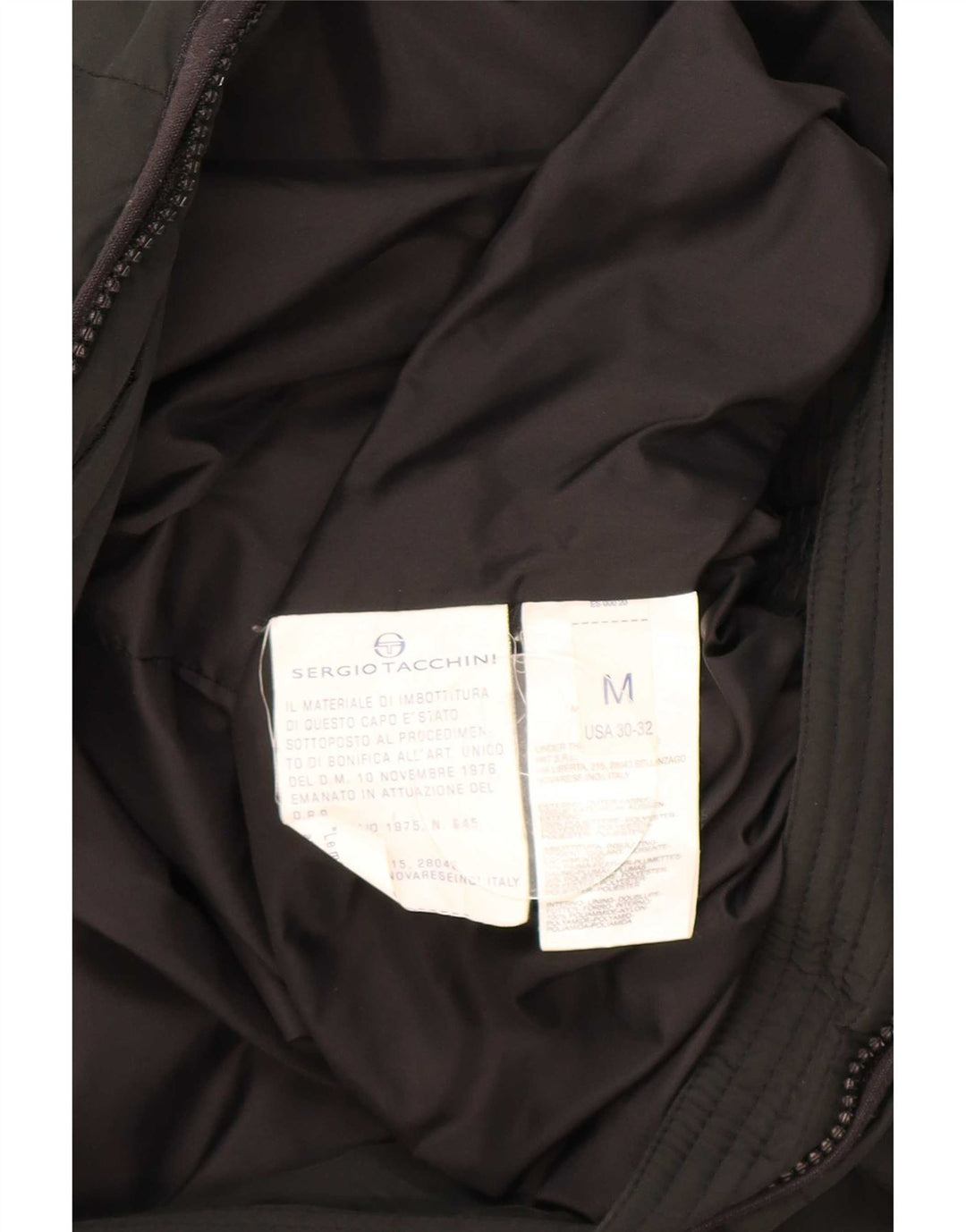Sergio Tacchini Ανδρικό γραφικό μπουφάν με επένδυση UK 38 μεσαίο μαύρο πολυεστέρα