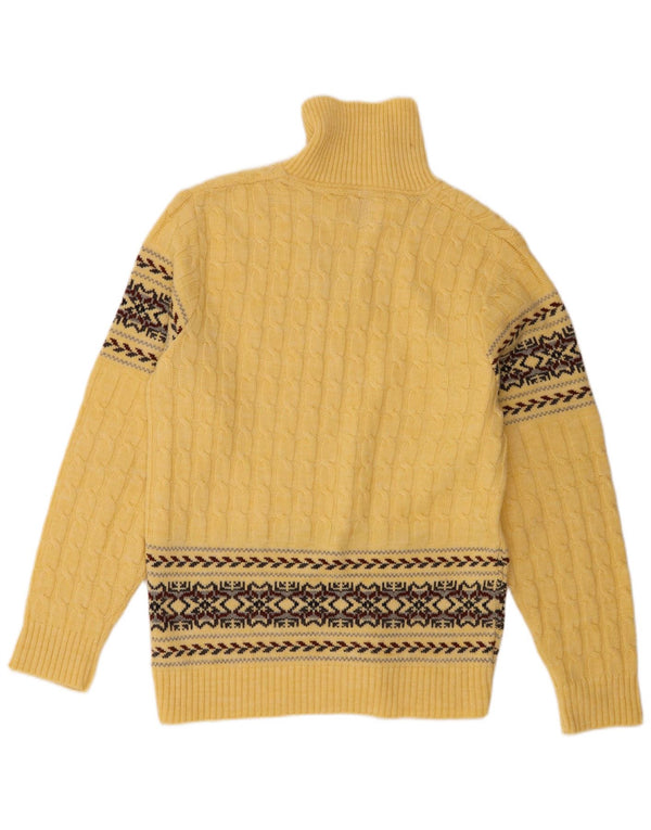 Ανδρικό πουλόβερ Lord Jeff Polo Neck Jumper Medium Yellow Fair Isle Wintuk
