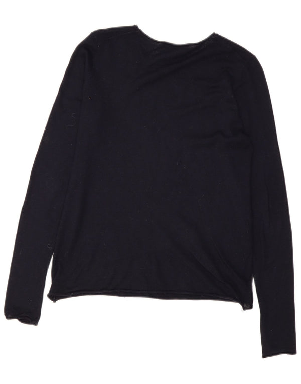 Zara Γυναικείο πουλόβερ με λαιμόκαυστο UK 12 Medium Navy Blue