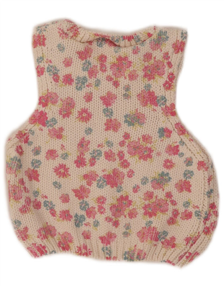 Zara Γυναικείο Crop Vest Tank Top UK 12 Medium White Floral Polyester