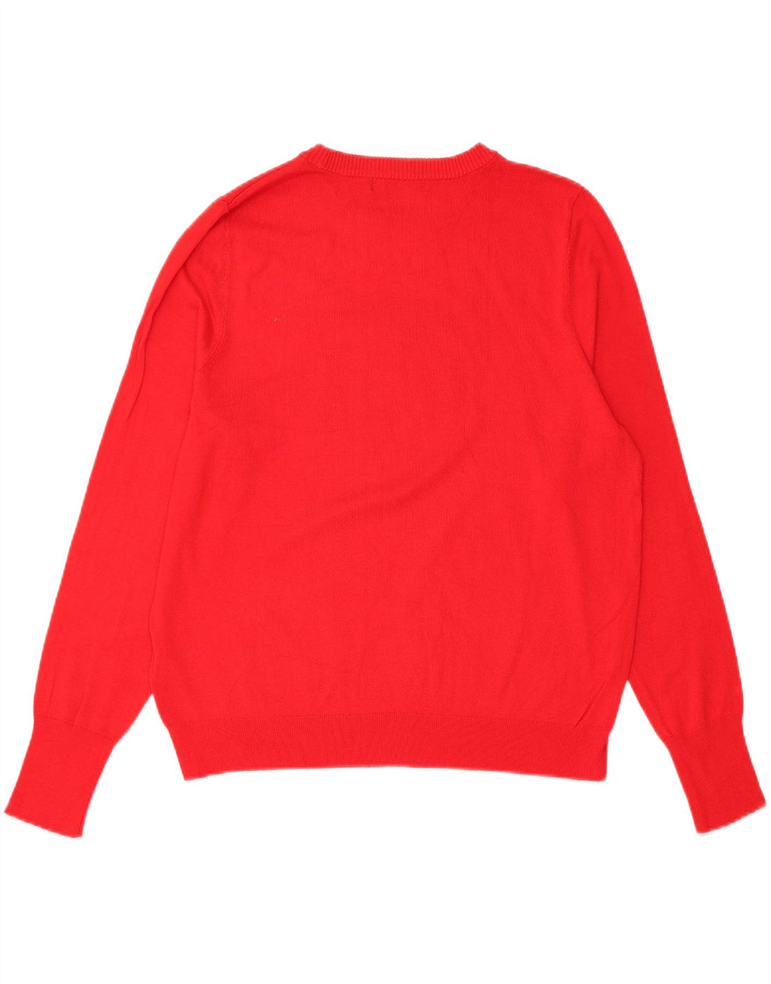 MARKS & SPENCER Womens Graphic Crew Neck Jumper Sweater UK 16 Large  Red Vintage Marks & Spencer and Second-Hand Marks & Spencer from Messina Hembry 