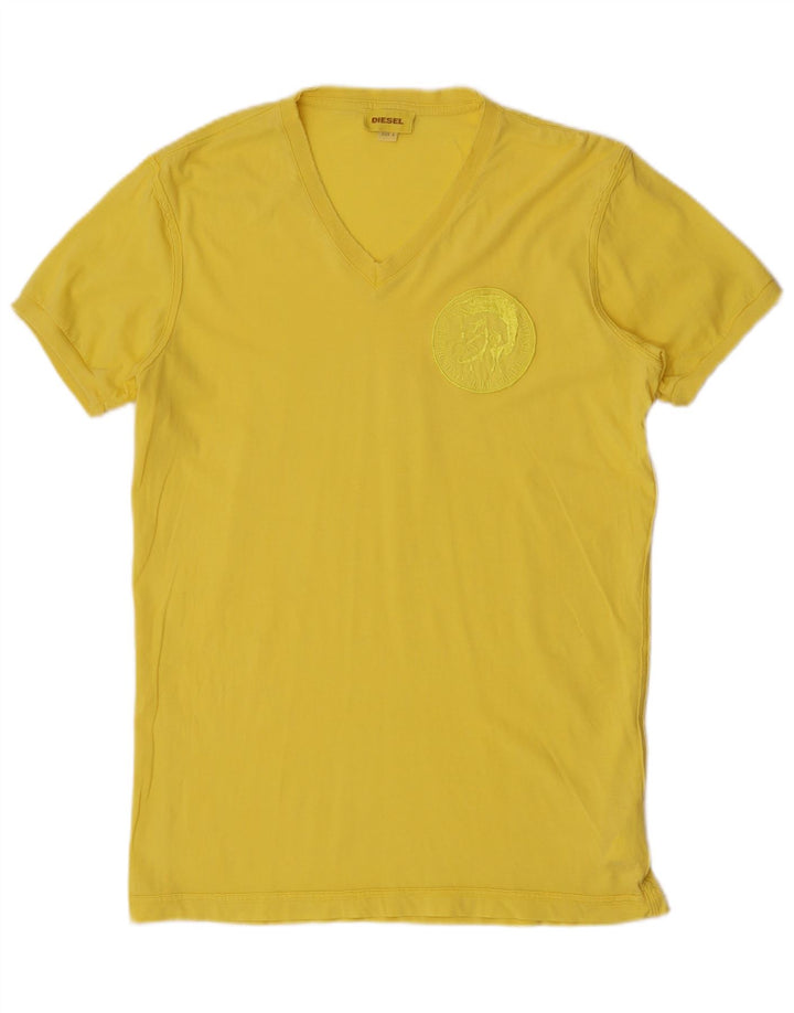 Ανδρικό γραφικό T-Shirt Diesel Top μεγάλο κίτρινο βαμβακερό